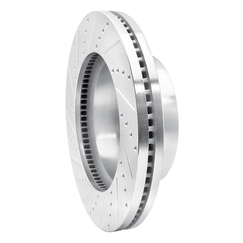 R1 2012-2025 Ford F-250 4WD (Super Duty) Front Right Drilled & Slotted Silver Brake Rotor