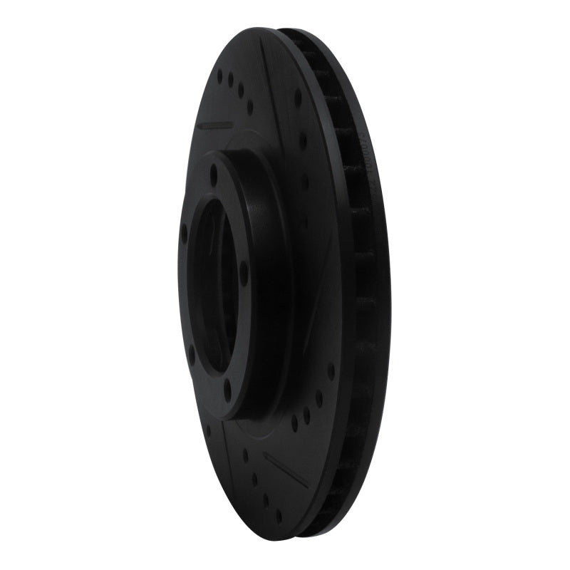 R1 95-04 Toyota Tacoma Front Right Drilled & Slotted Black Brake Rotor