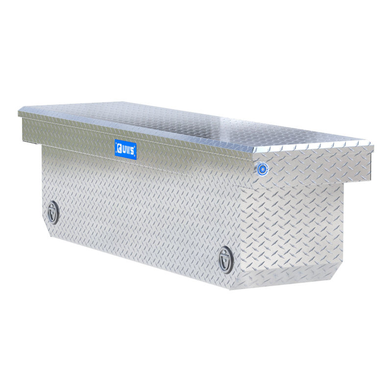 UWS 72" Bright Aluminum Deep Angled Push Button Crossover Truck Tool Box Model TBSD-72-A-PB