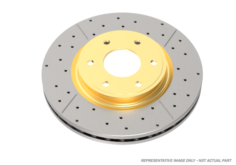 DBA 94-01 Nissan Silvia S14/S15 Front Drilled & Slotted Street Series Rotor w/Gold Hat