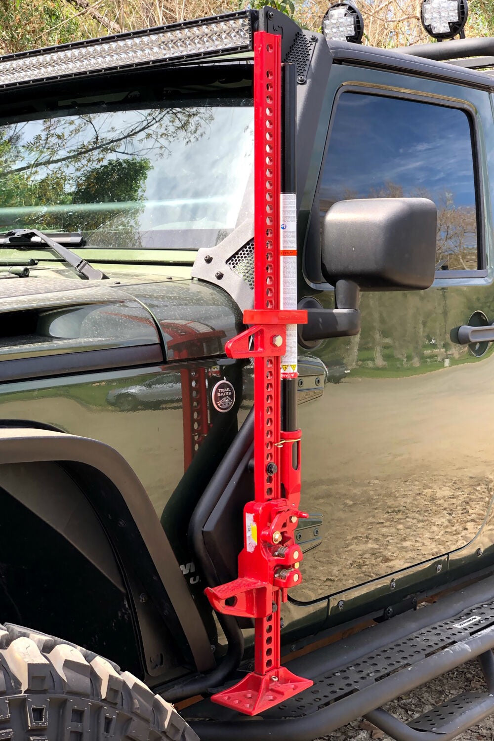 Exterior Jack Mount Textured Black For 2007-2018 Jeep Wrangler JK 4 Door Go Rhino