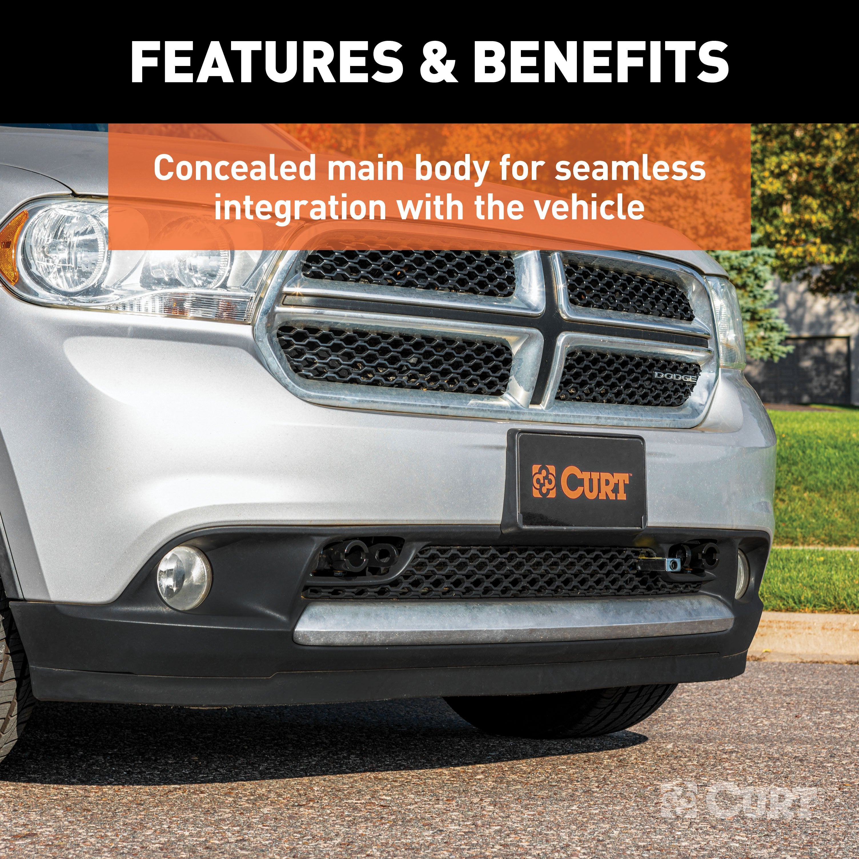 CURT Custom Tow Bar Base Plate Brackets for Dinghy Towing, Fits Select Dodge Durango, Jeep Grand Cherokee Model 70101