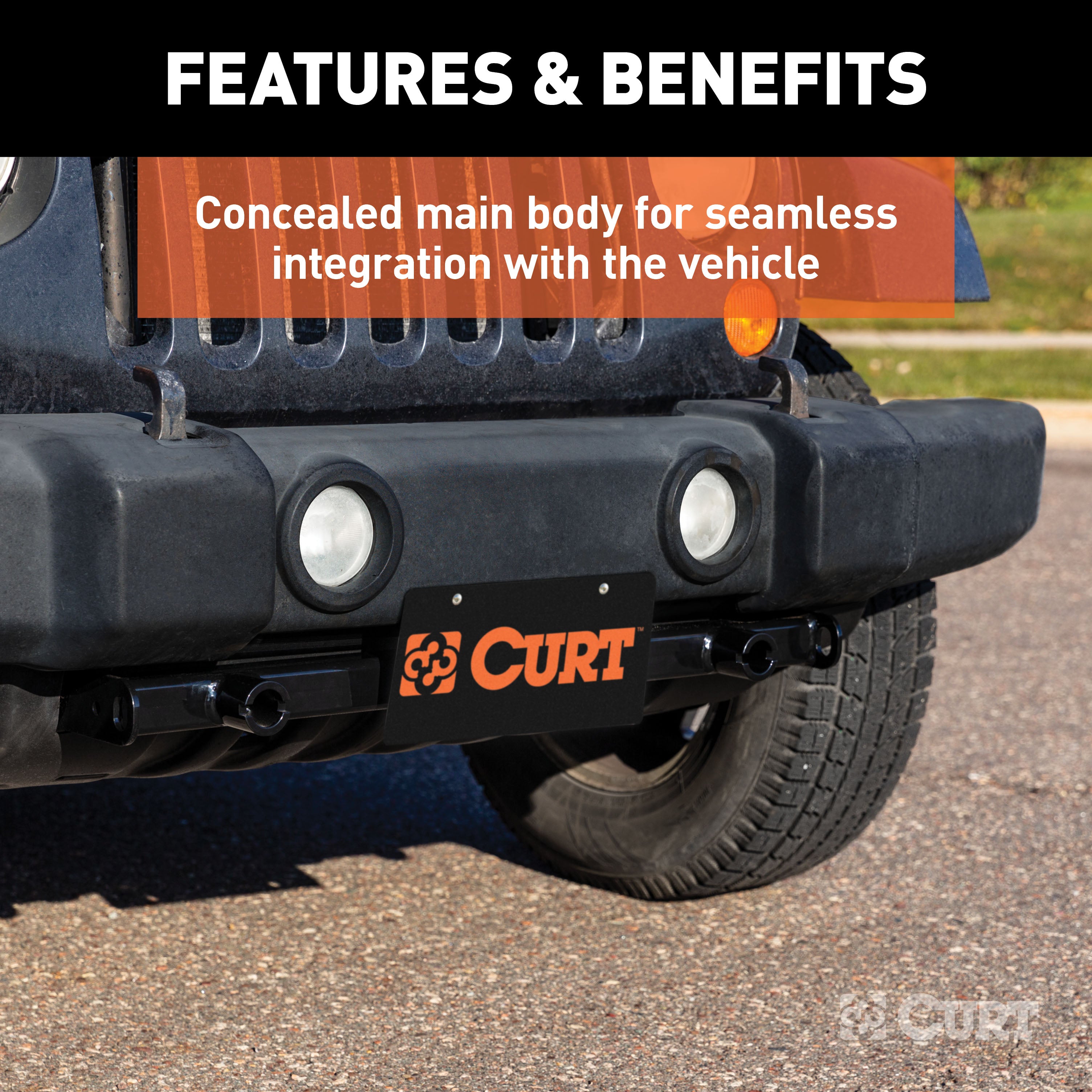 CURT Custom Tow Bar Base Plate Brackets for Dinghy Towing, Fits Select Jeep Wrangler JK Model 70102