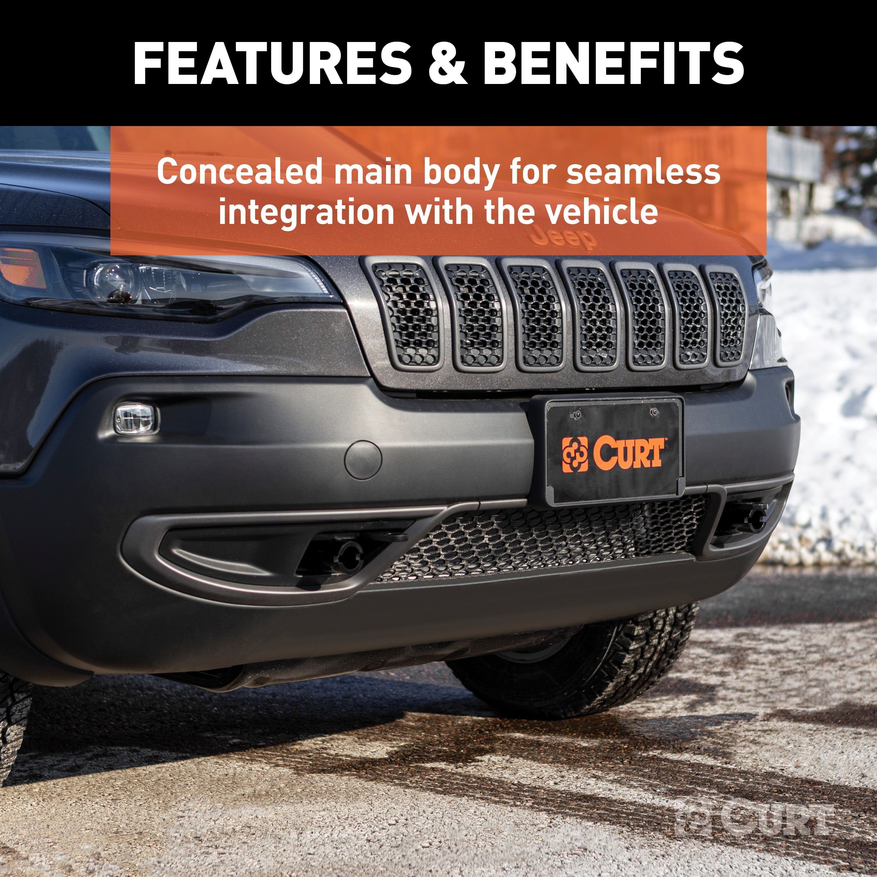 CURT Custom Tow Bar Base Plate Brackets for Dinghy Towing, Fits Select Jeep Cherokee Model 70103