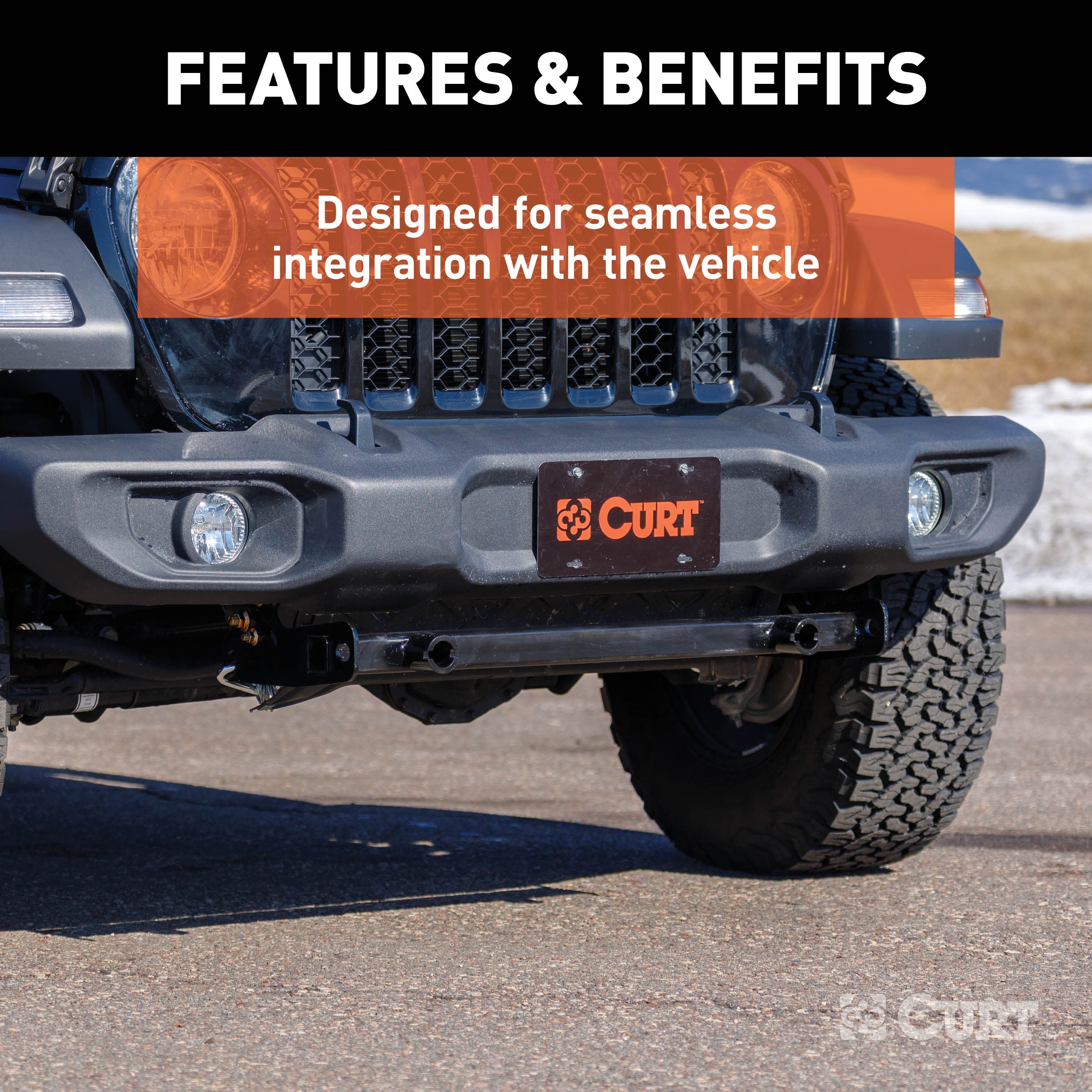 CURT Custom Tow Bar Base Plate Brackets for Dinghy Towing, Fits Select Jeep Wrangler TJ Model 70129