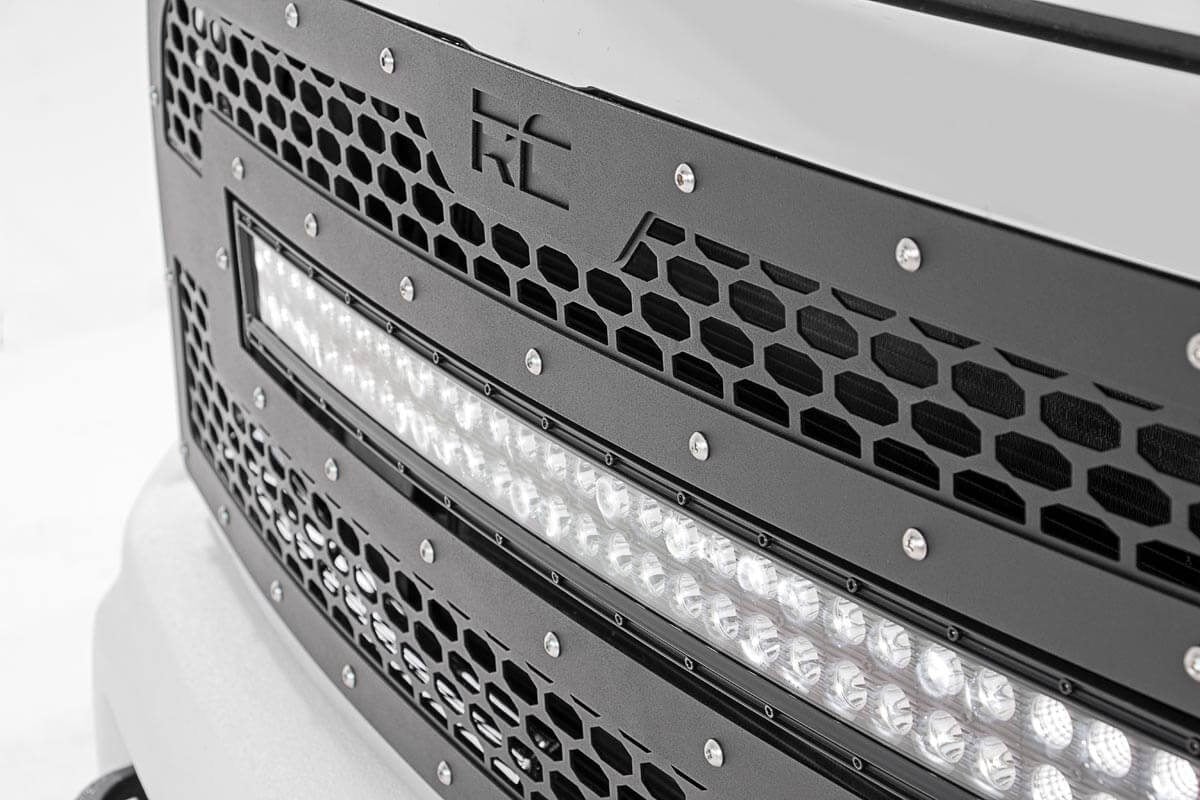Mesh Grille 30 Inch Dual Row LED Black Ram 2500/3500 2WD/4WD (2013-2018) Rough Country