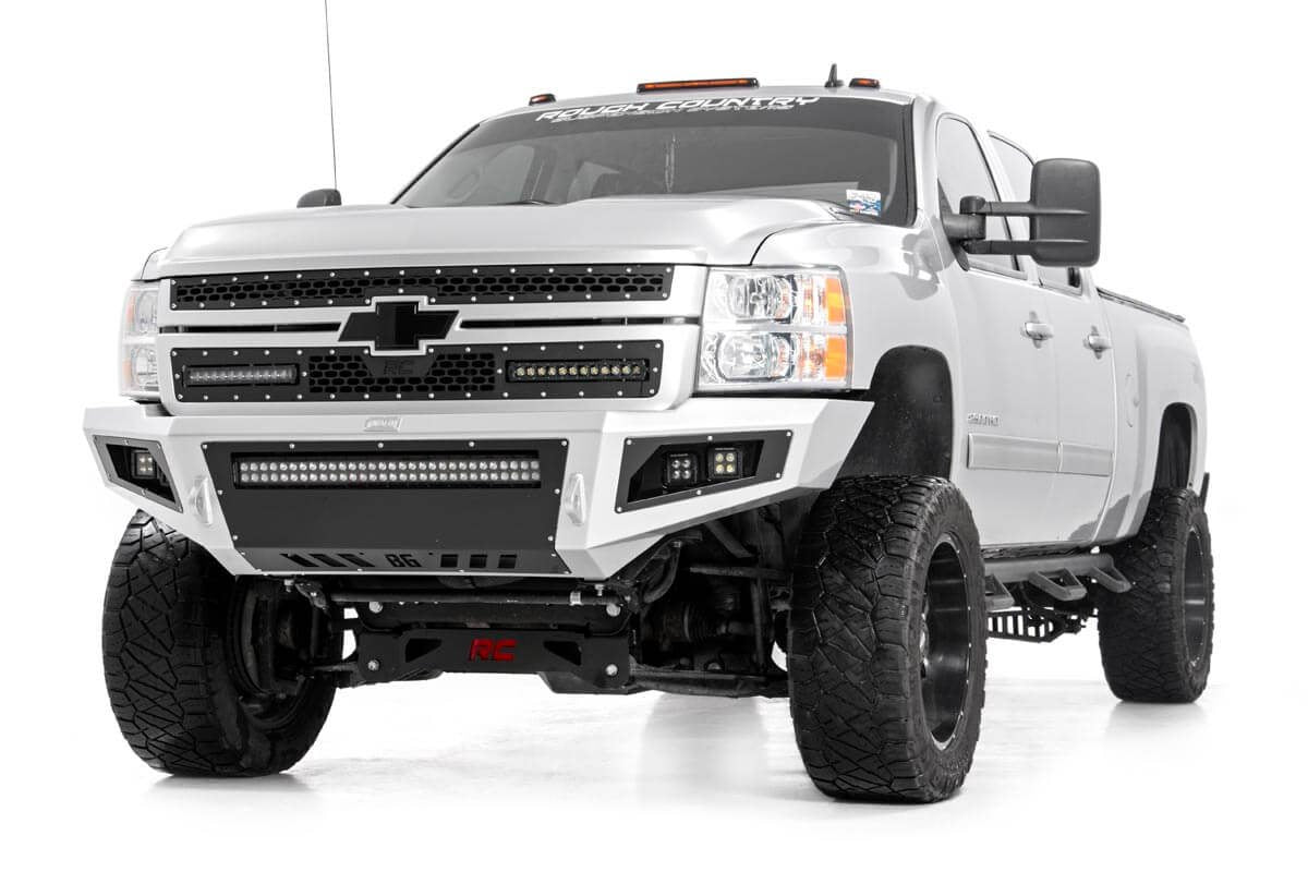 Mesh Grille w/Dual 12 Inch Black Series LEDs 11-14 Silverado HD Rough Country