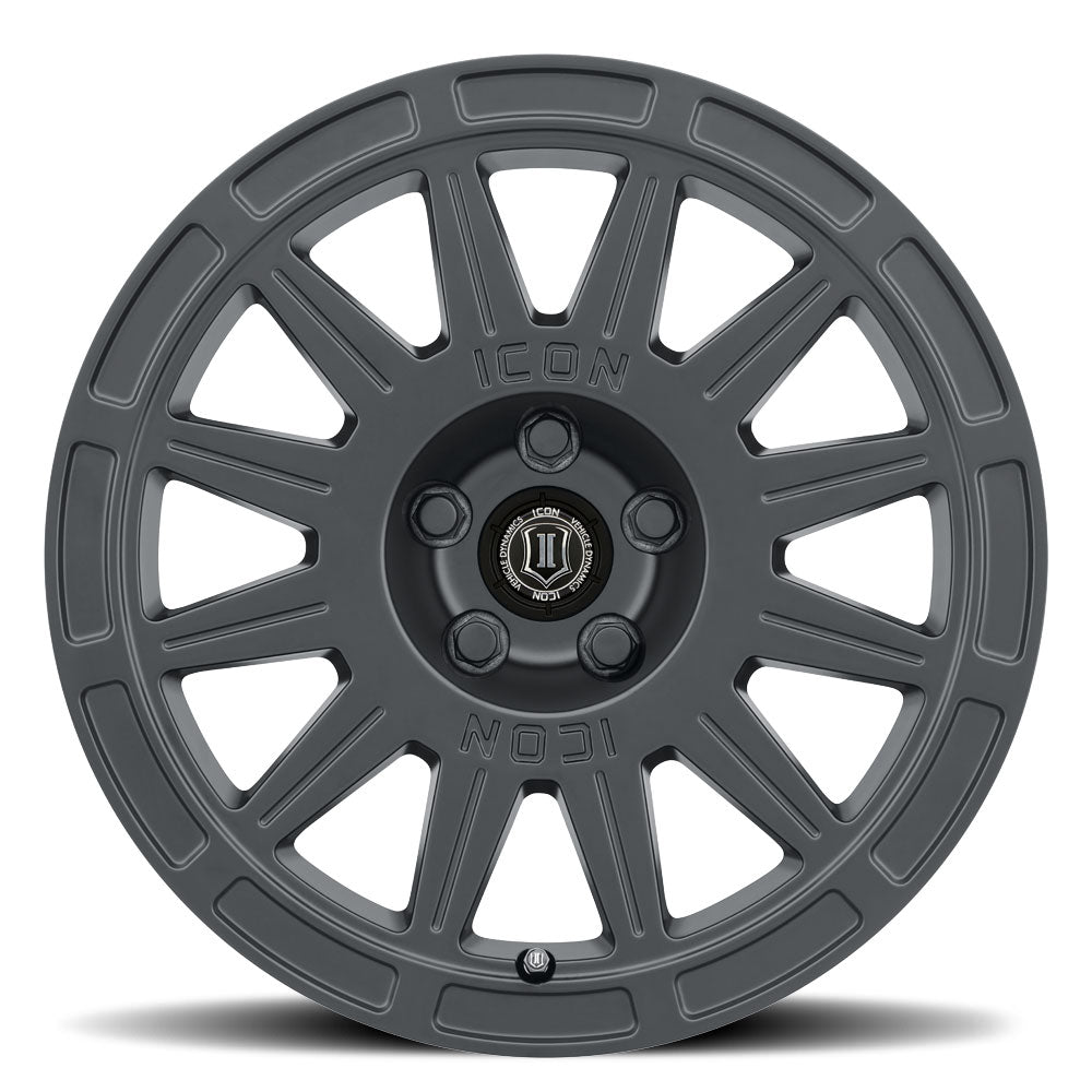 Ricochet 15 X 7 / 5 X 100 / 15MM / 4.6 Inch Back Space Satin Black, ICON Alloys