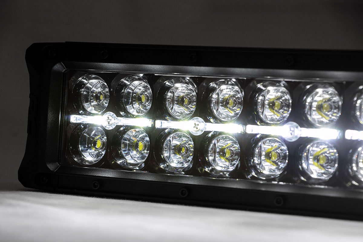 Mesh Grille 30 Inch Dual Row LED Black Amber DRL Ford F-150 (15-17) Rough Country