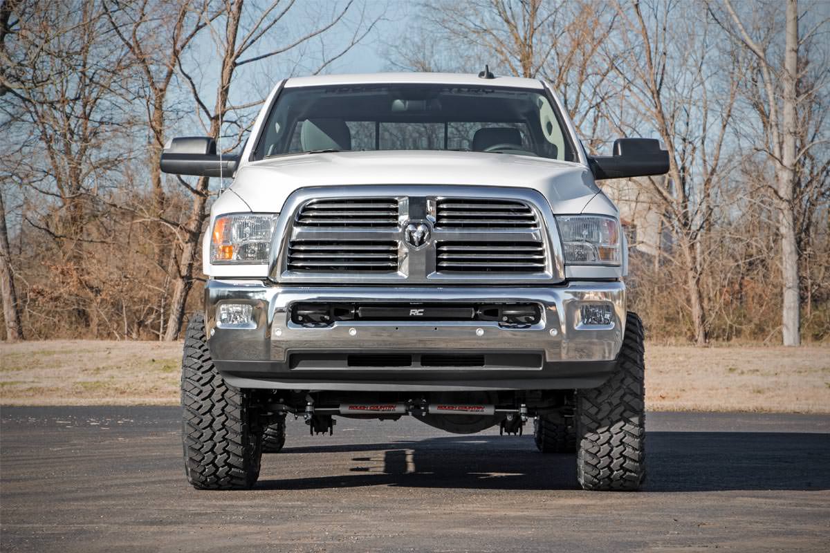 LED Light Kit Bumper Mount 20 Inch Black Single Row White DRL Ram 2500 (03-18)/3500 (03-18) Rough Country