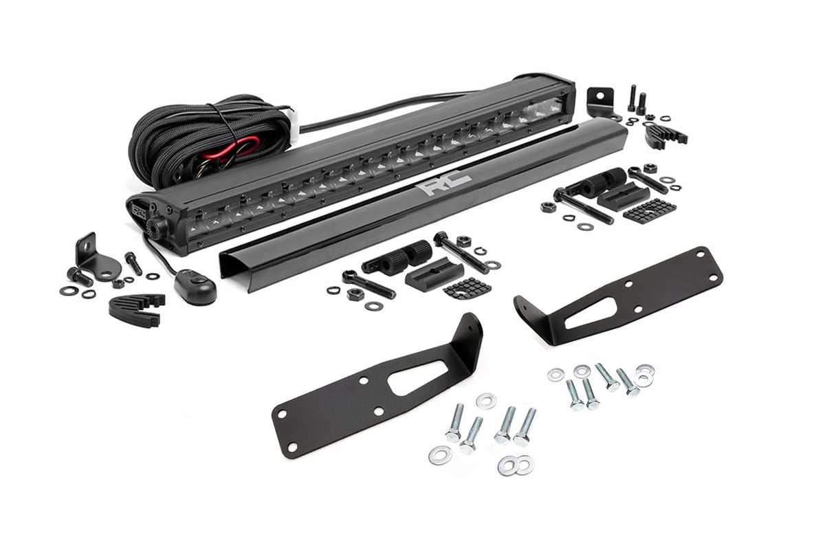 LED Light Kit Bumper Mount 20 Inch Black Single Row Ram 2500 (03-18)/3500 (03-18) Rough Country