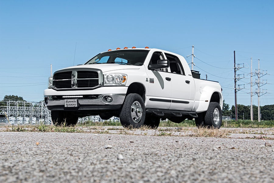 LED Light Kit Bumper Mount 20 Inch Black Single Row Ram 2500 (03-18)/3500 (03-18) Rough Country