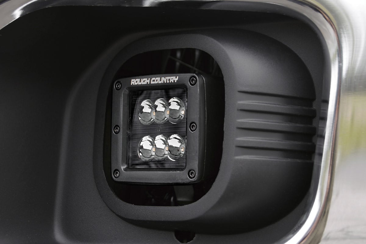 LED Light Kit Fog Mount 2 Inch Black Pair Ford F-250/F-350 Super Duty (11-16) Rough Country