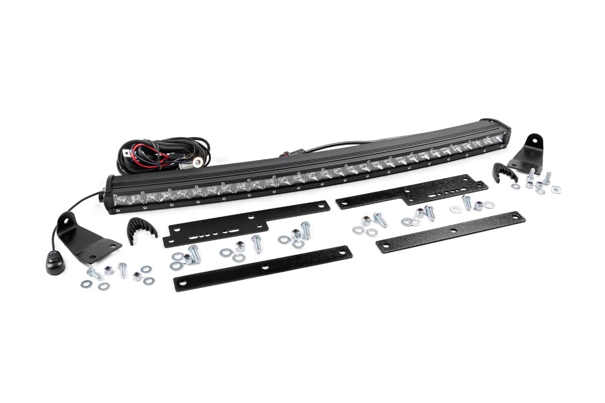 LED Light Kit Behind Grille Mount 30 Inch Chrome Single Row Silverado/Sierra 1500 (14-18 & Classic) Rough Country