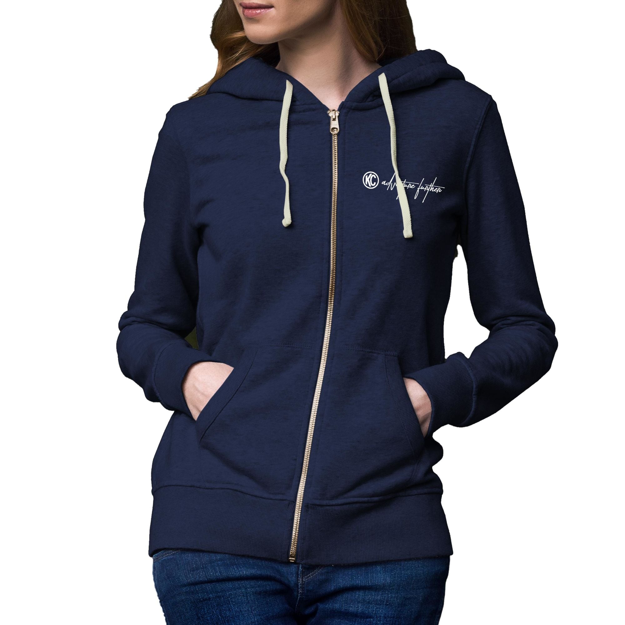 KC HiLiTES WOMENS WEEKENDER ZIP-UP HOODIE NAVY MED - 70660