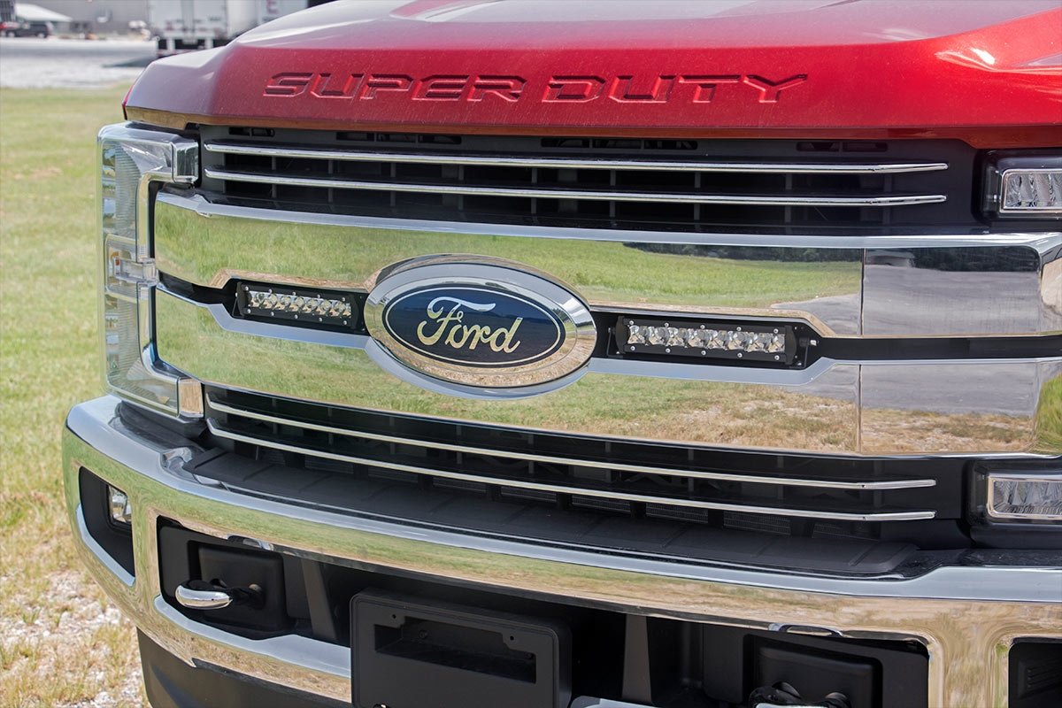 8 Inch LED Grille Kit Chrome Series 17-19 F-250 Lariat Rough Country