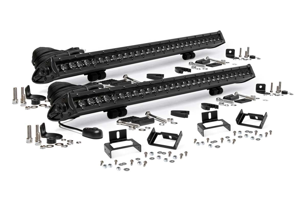 LED Light Kit Grill Mount 30 Inch Black Single Row Pair Ford F-250/F-350 Super Duty (11-16) Rough Country