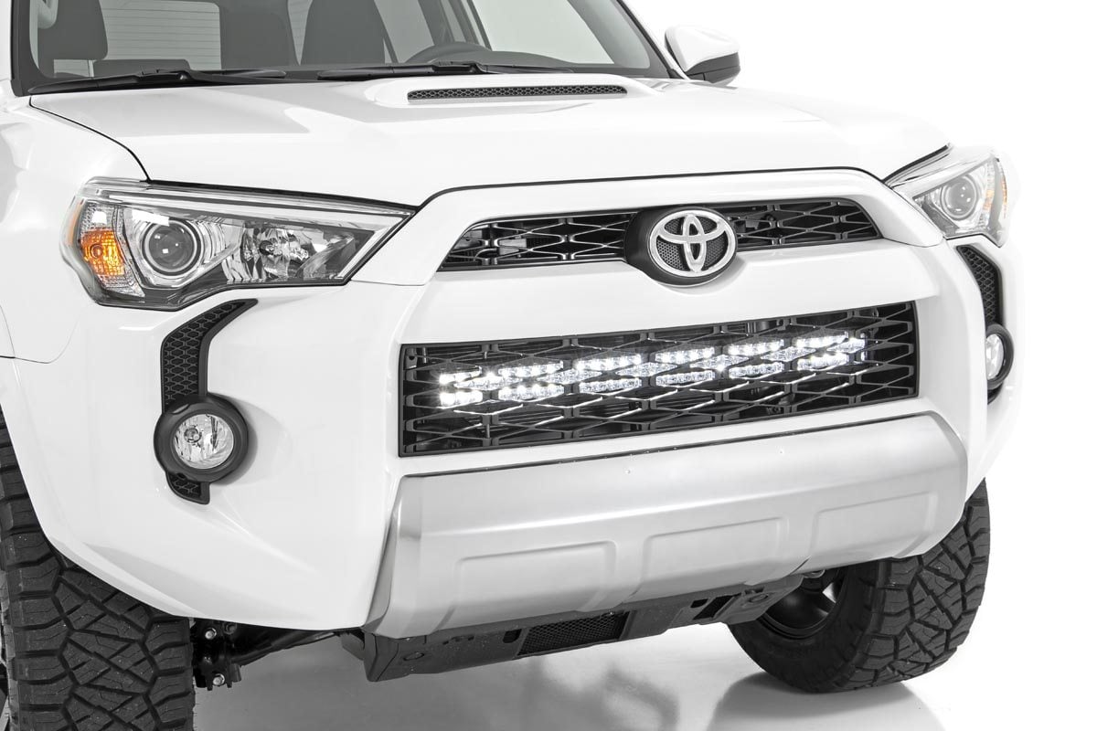 LED Light Kit Bumper Mount 30 Inch Black Dual Row Toyota 4Runner (14-20) Rough Country