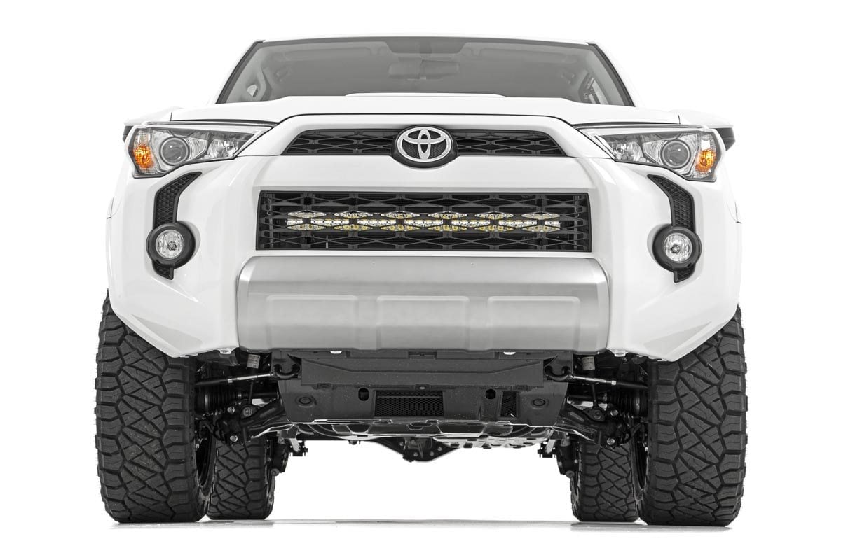 LED Light Kit Bumper Mount 30 Inch Black Dual Row Toyota 4Runner (14-20) Rough Country