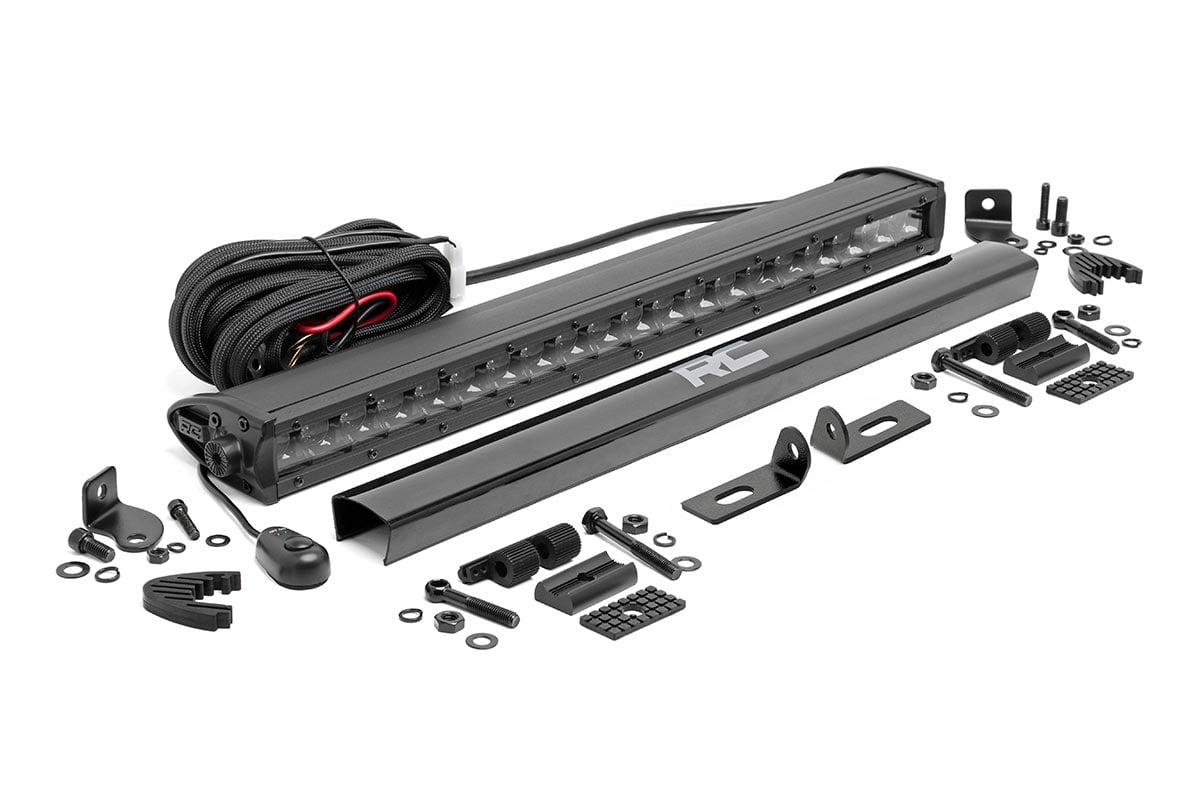 LED Light Kit Bumper Mount 20 Inch Black Single Row Ford Ranger (19-23) Rough Country