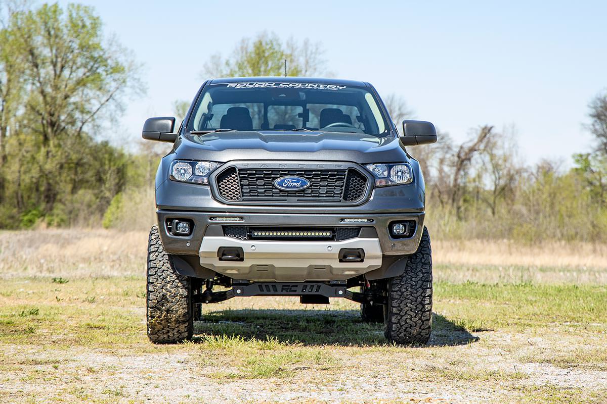 LED Light Kit Bumper Mount 20 Inch Black Single Row Ford Ranger (19-23) Rough Country