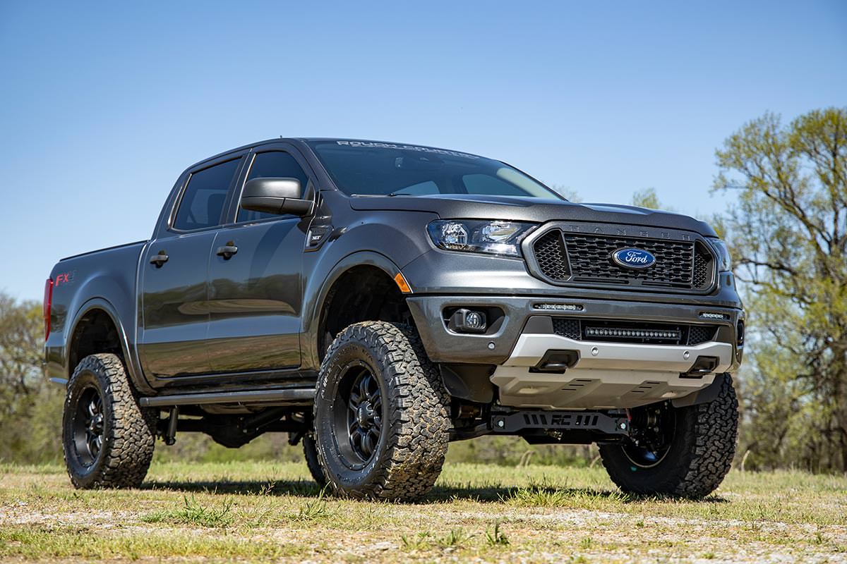 LED Light Kit Bumper Mount 20 Inch Black Single Row Ford Ranger (19-23) Rough Country