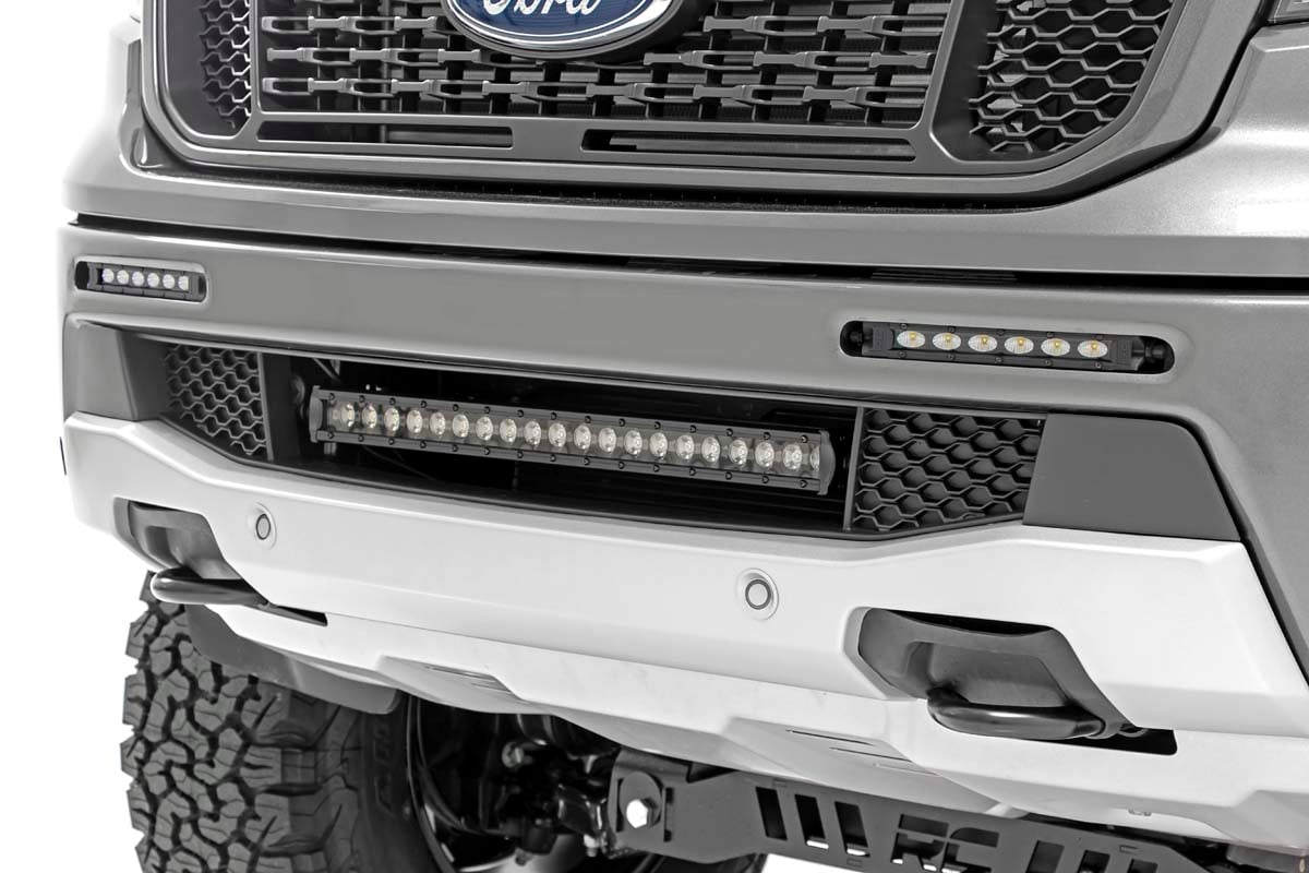 LED Light Kit Bumper Mount 6 Inch Black Slimline Pair Ford Ranger (19-23) Rough Country