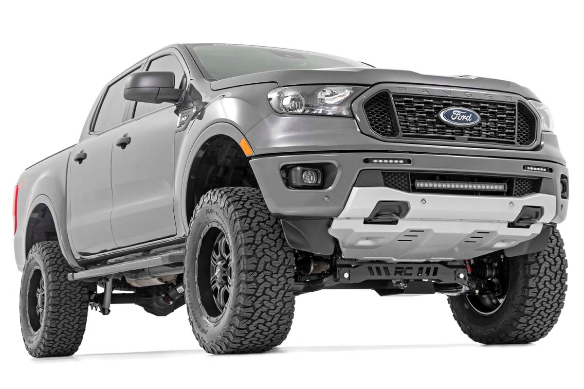 LED Light Kit Bumper Mount 6 Inch Black Slimline Pair Ford Ranger (19-23) Rough Country