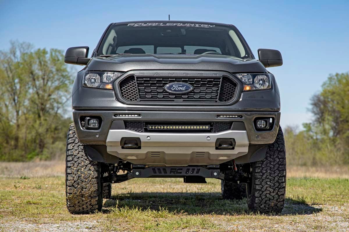 LED Light Kit Bumper Mount 6 Inch Black Slimline Pair Ford Ranger (19-23) Rough Country