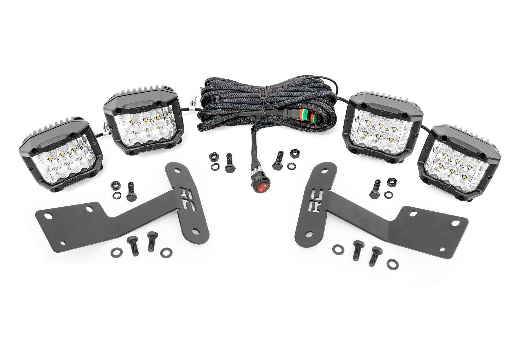 LED Light Kit Ditch Mount 3 Inch OSRAM Wide Toyota Tundra 2WD/4WD (14-21) Rough Country