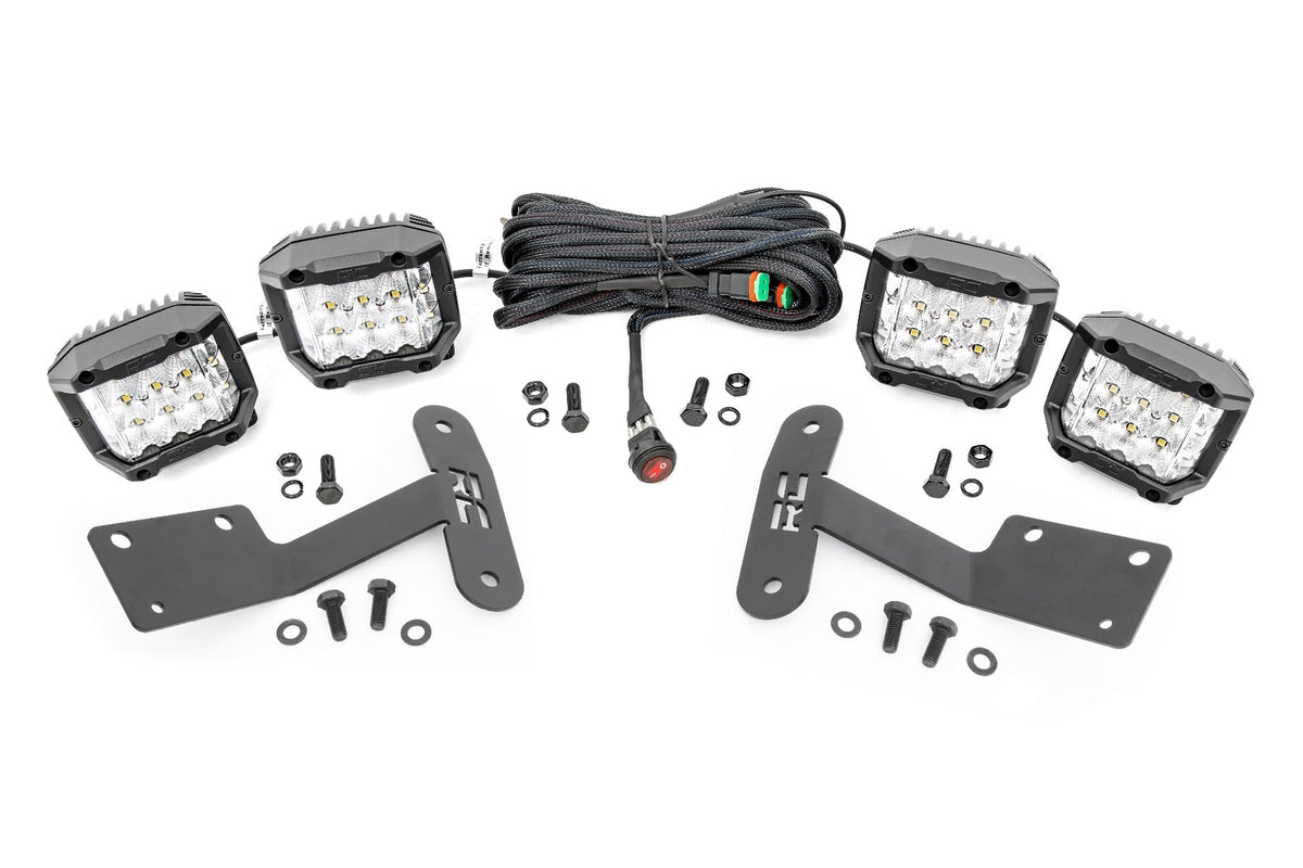 LED Light Kit Ditch Mount 3 Inch OSRAM Wide Toyota Tundra 2WD/4WD (14-21) Rough Country