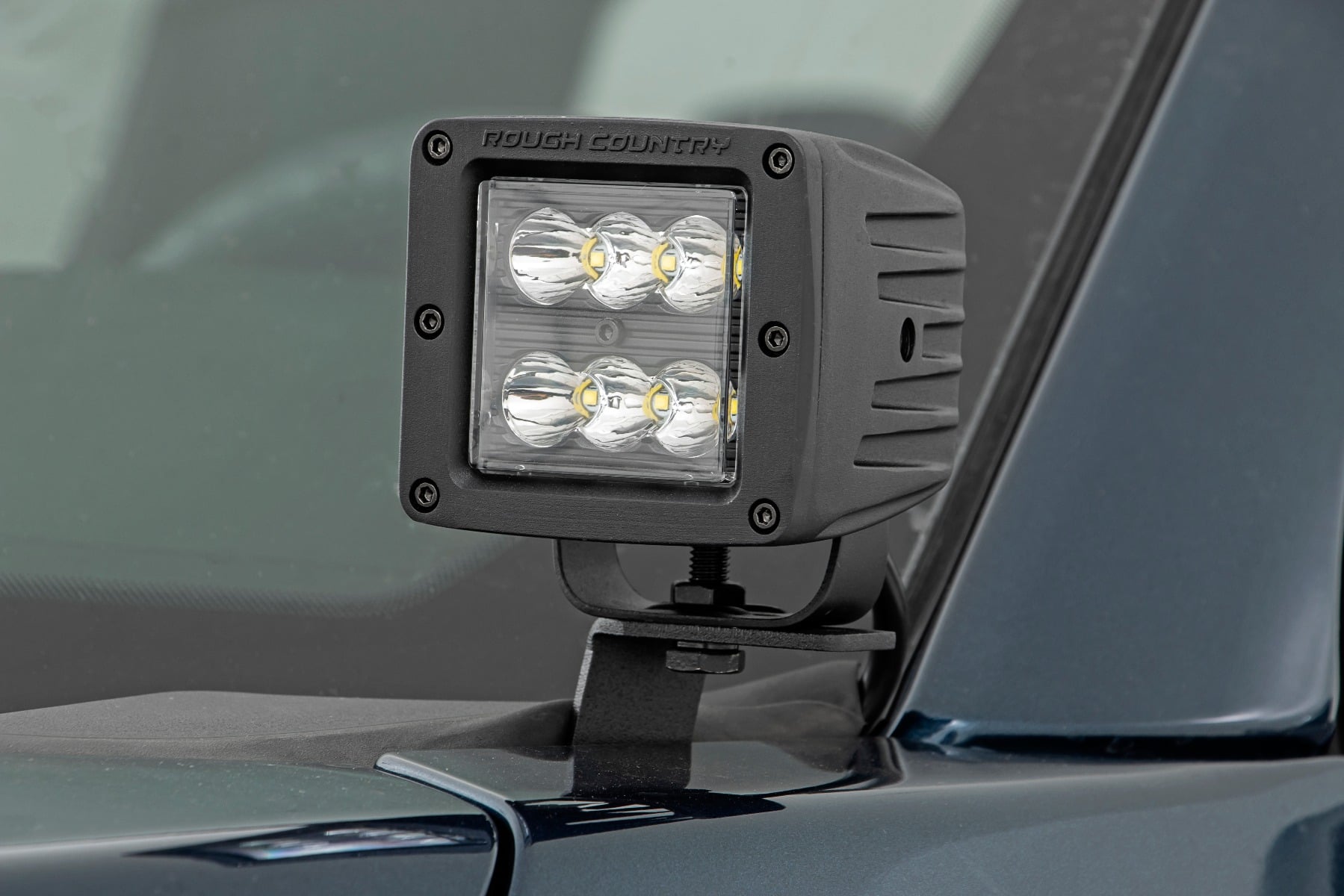 LED Light Pair Ditch Mount 2 Inch Black DRL Ford F-150 (15-26)/F-150 Lightning (22-26) Rough Country