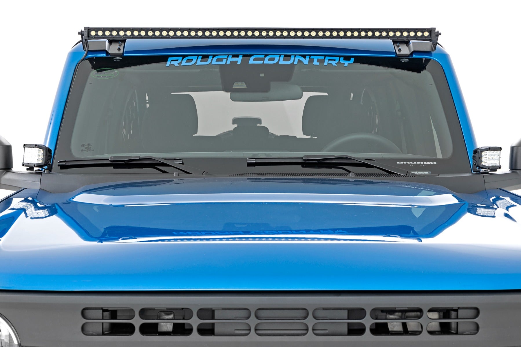 LED Light Kit Ditch Mount 2 Inch Black Pair Flood Pattern Ford Bronco (21-25) Rough Country