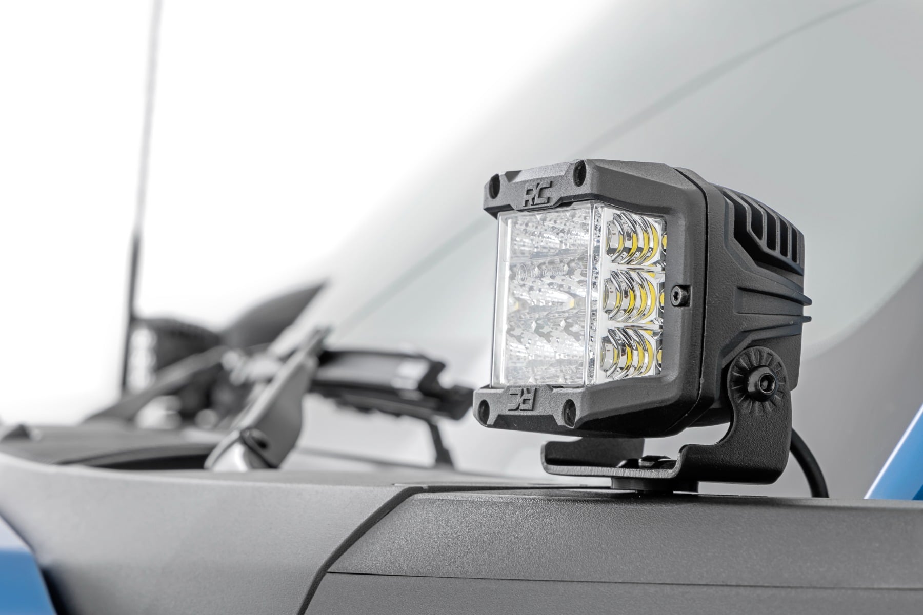 LED Light Kit Ditch Mount 2 Inch Black Pair Amber DRL Ford Bronco (21-25) Rough Country