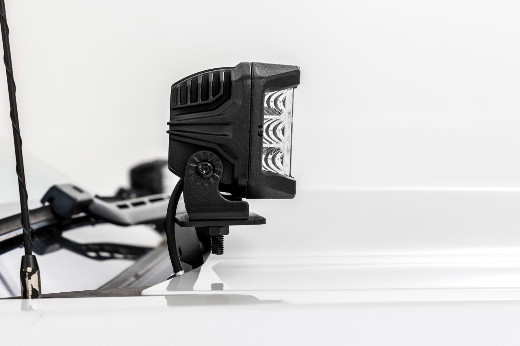 LED Ditch Light Kit 2in Black Pair White DRL Silverado/Sierra 1500 (14-18 & Classic) Rough Country