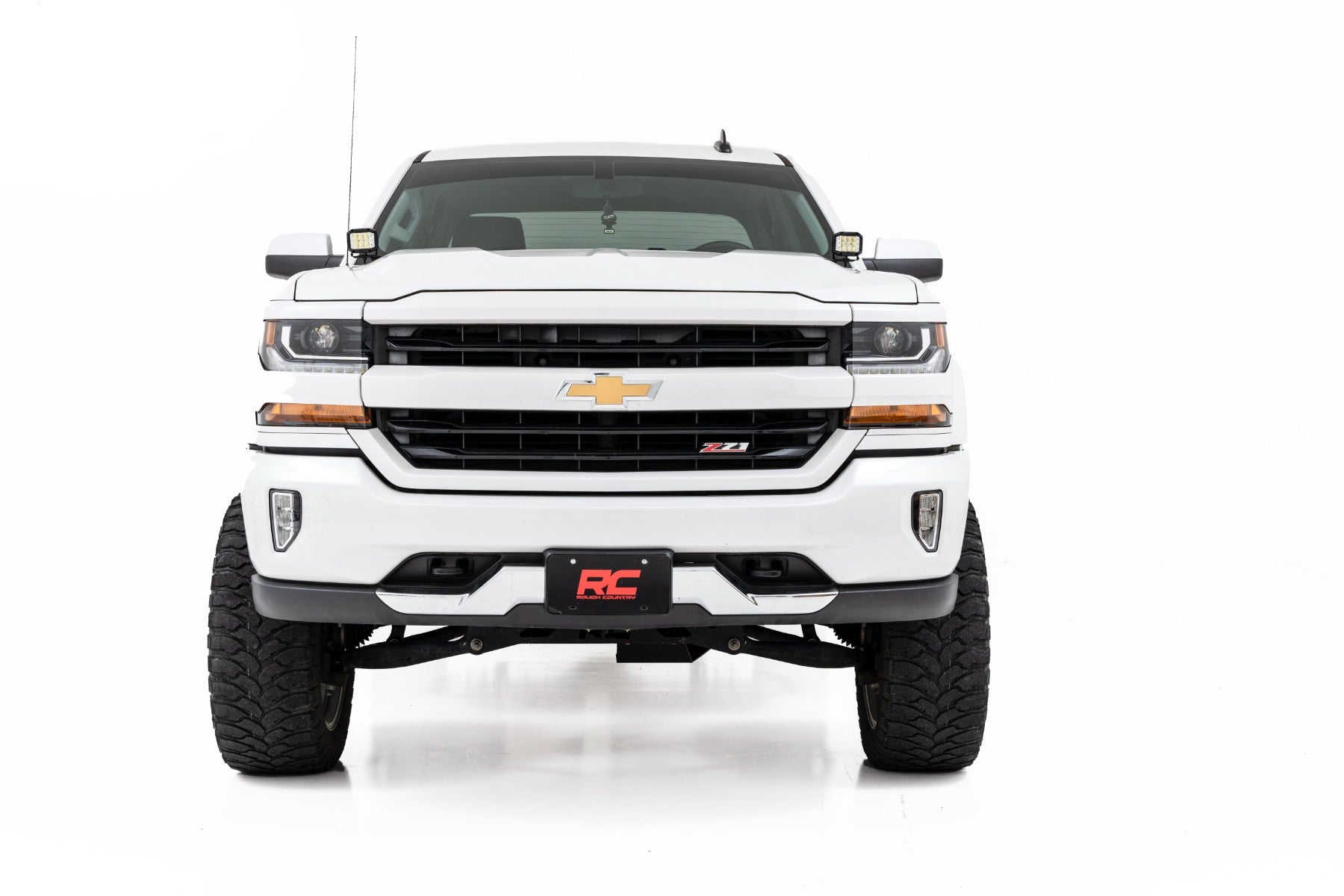 LED Ditch Light Kit 3in OSRAM Pair Wide Silverado/Sierra 1500 (14-18 & Classic) Rough Country