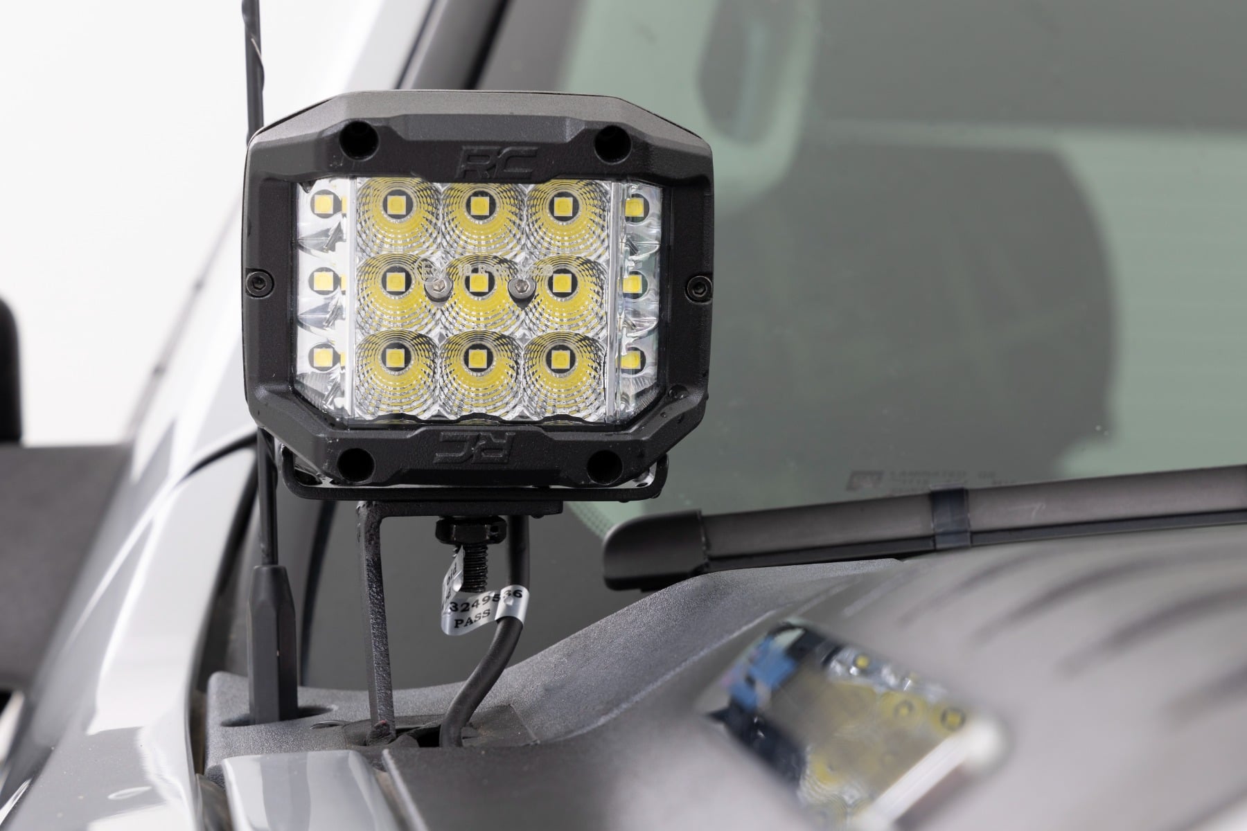 LED Light Ditch Mount 2 Inch Black Pair Amber DRL Chevy 1500 (2007-2013) Rough Country
