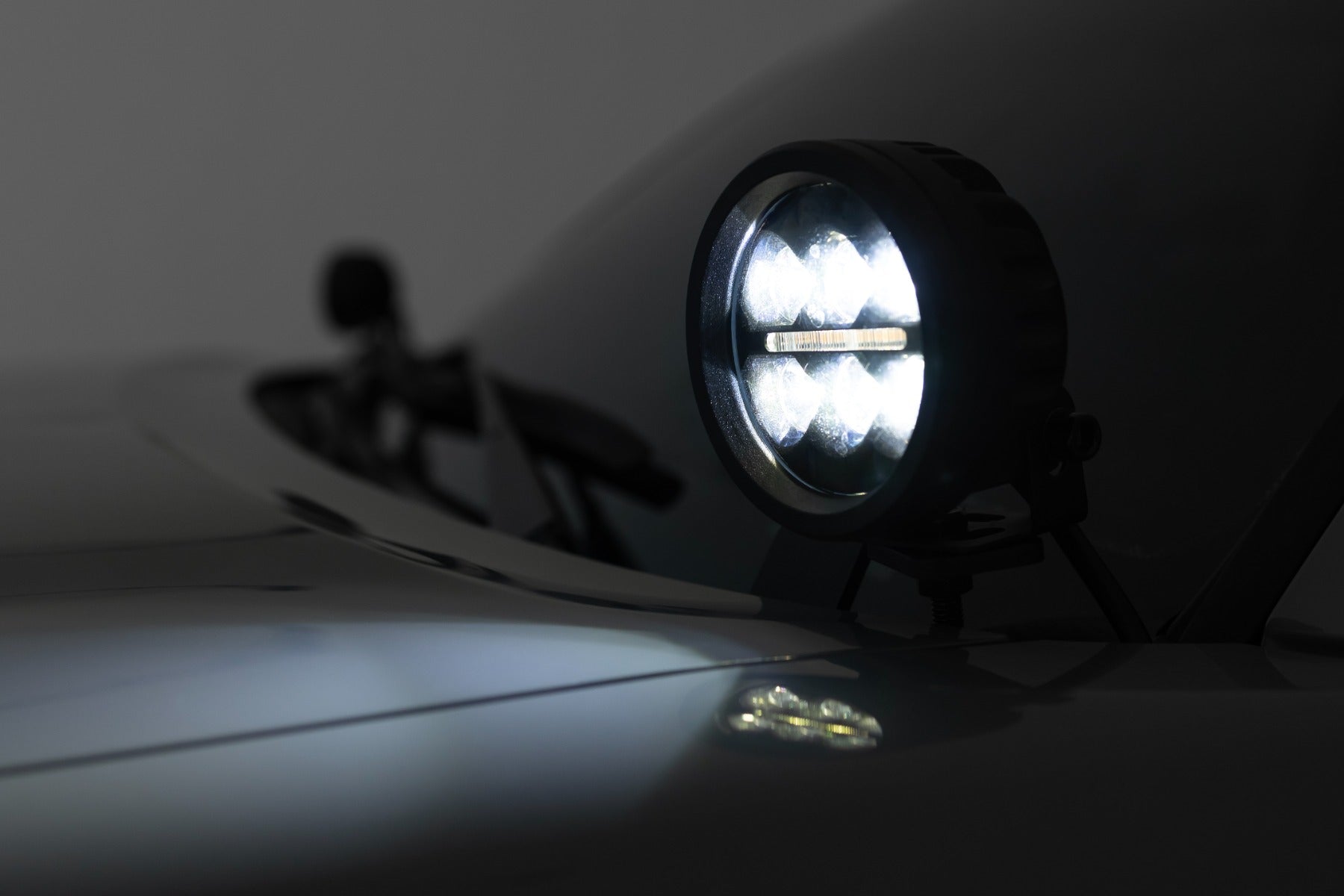 LED Light Kit Ditch Mount 2 Inch Black Pair Flood Toyota Tacoma (16-23) Rough Country