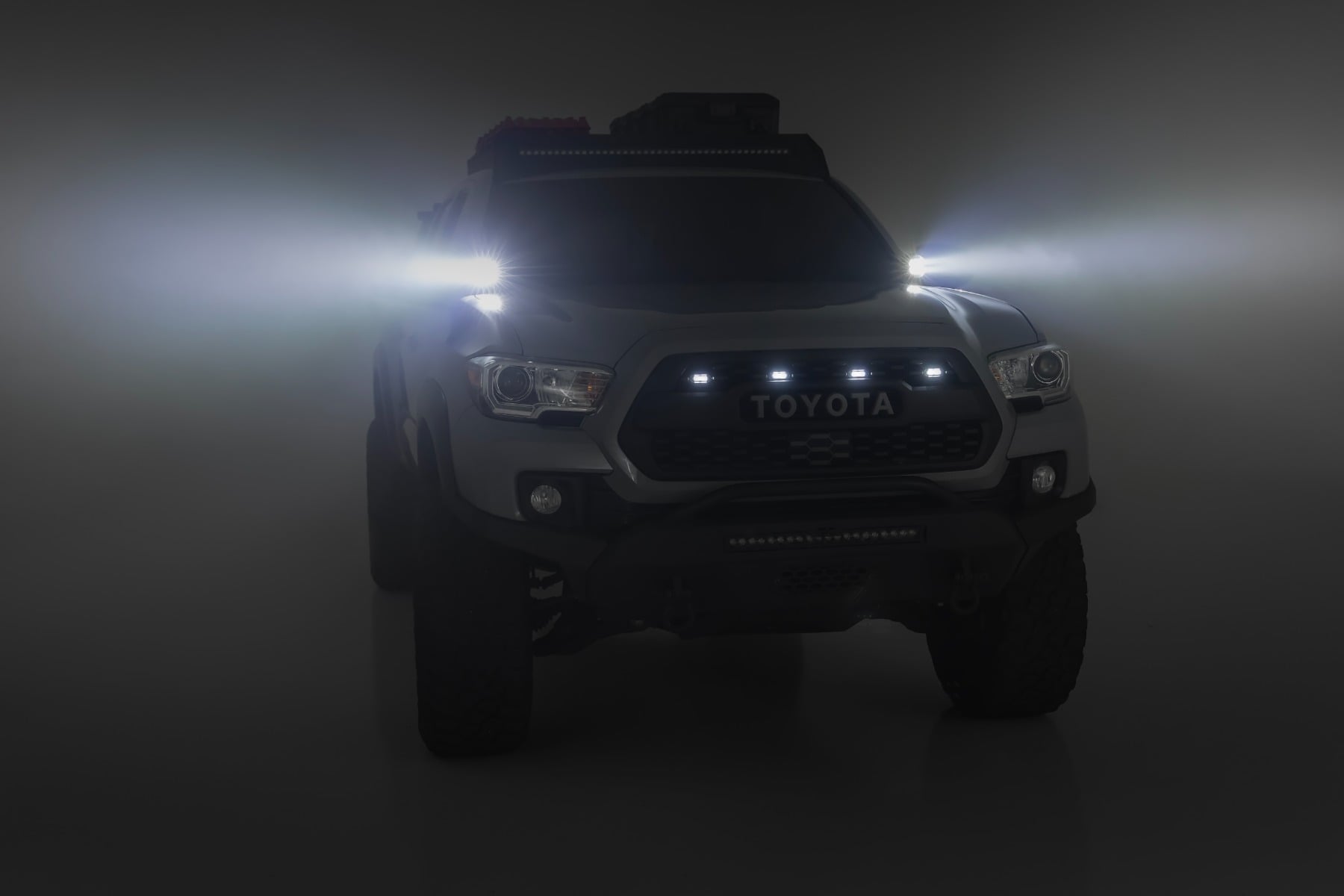 LED Light Kit Ditch Mount 3 Inch OSRAM Wide Toyota Tacoma 2WD/4WD (16-23) Rough Country