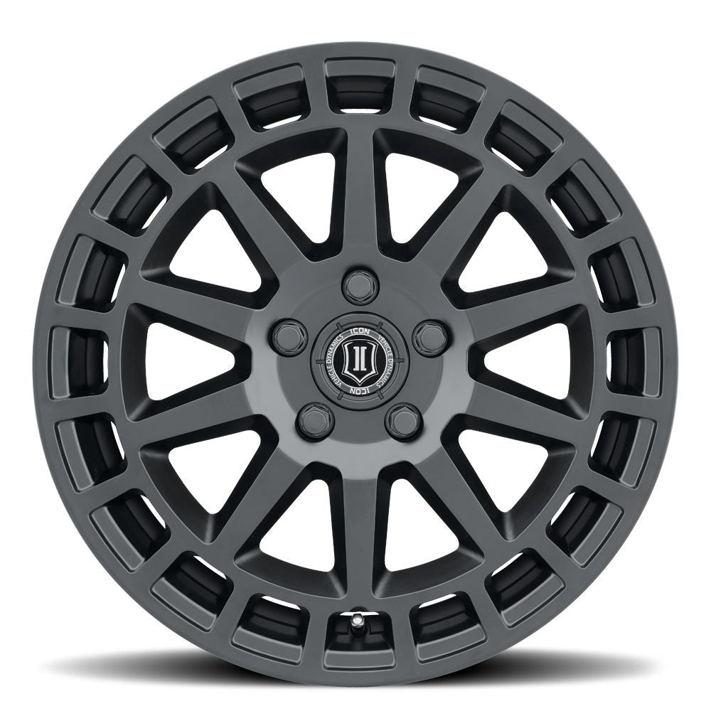 Journey 17 X 8 / 5 X 100 / 38 MM / 6 Inch Back Space Satin Black, ICON Alloys