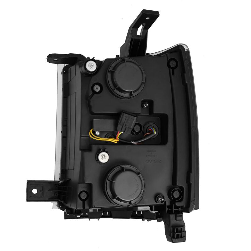 AlphaRex NOVA-Series LED projector headlights for 04-15 Chevy 1500 with sequential signals and daytime running lights.