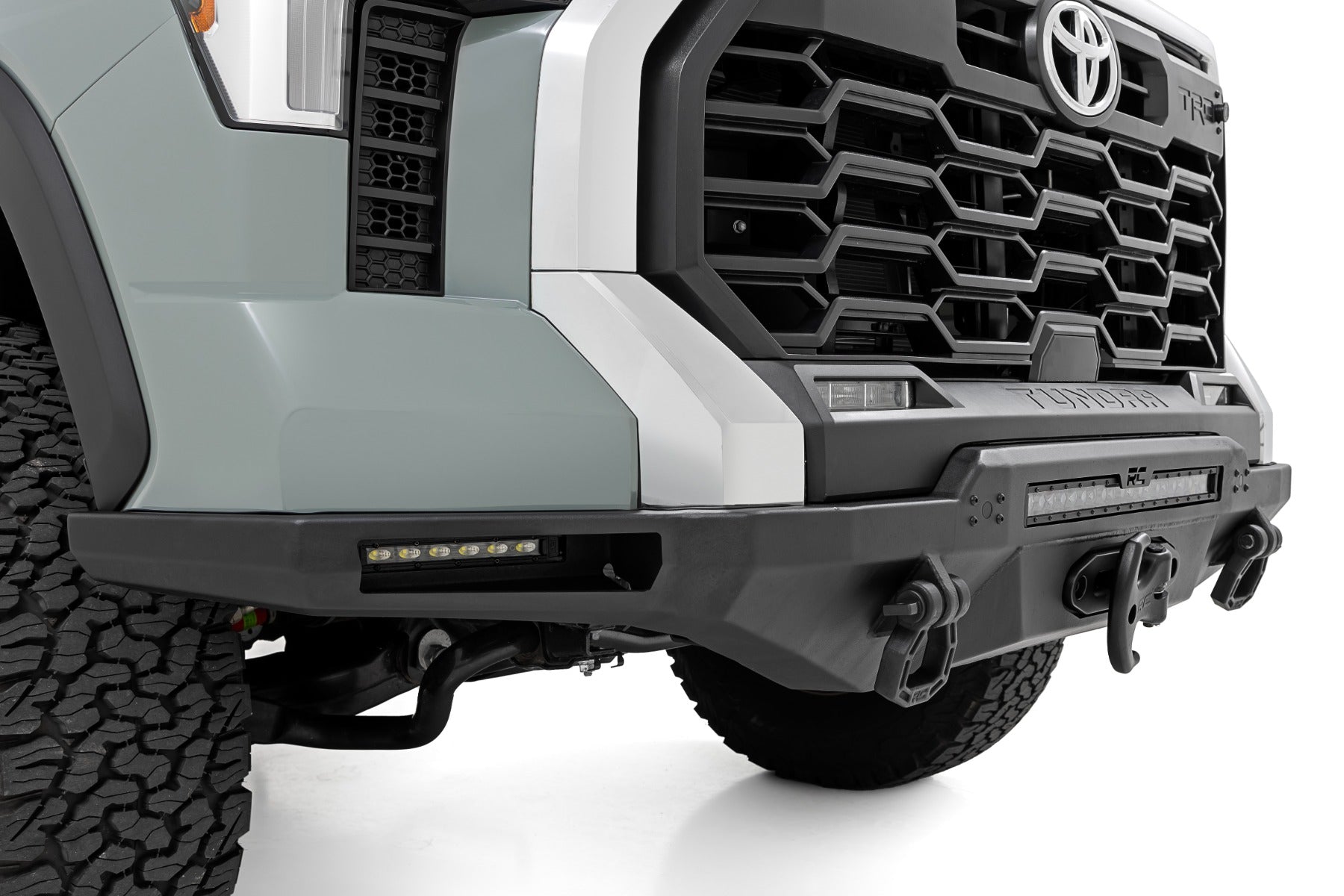 Hybrid Front Bumper 12000S Black LED w/ White DRL Toyota Tundra (22-26) Rough Country