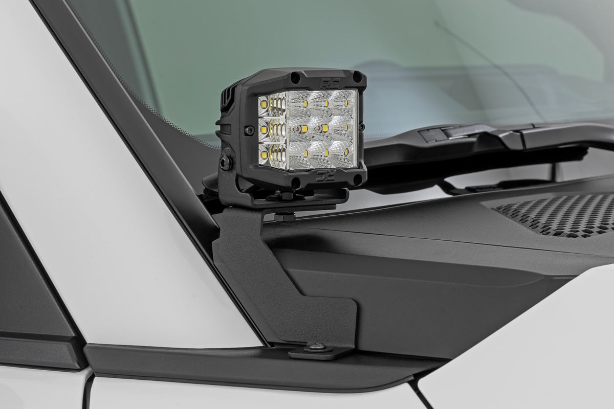 LED Light Kit Ditch Mount 2 Inch Black Pair Amber DRL Toyota Land Cruiser (24-26) Rough Country