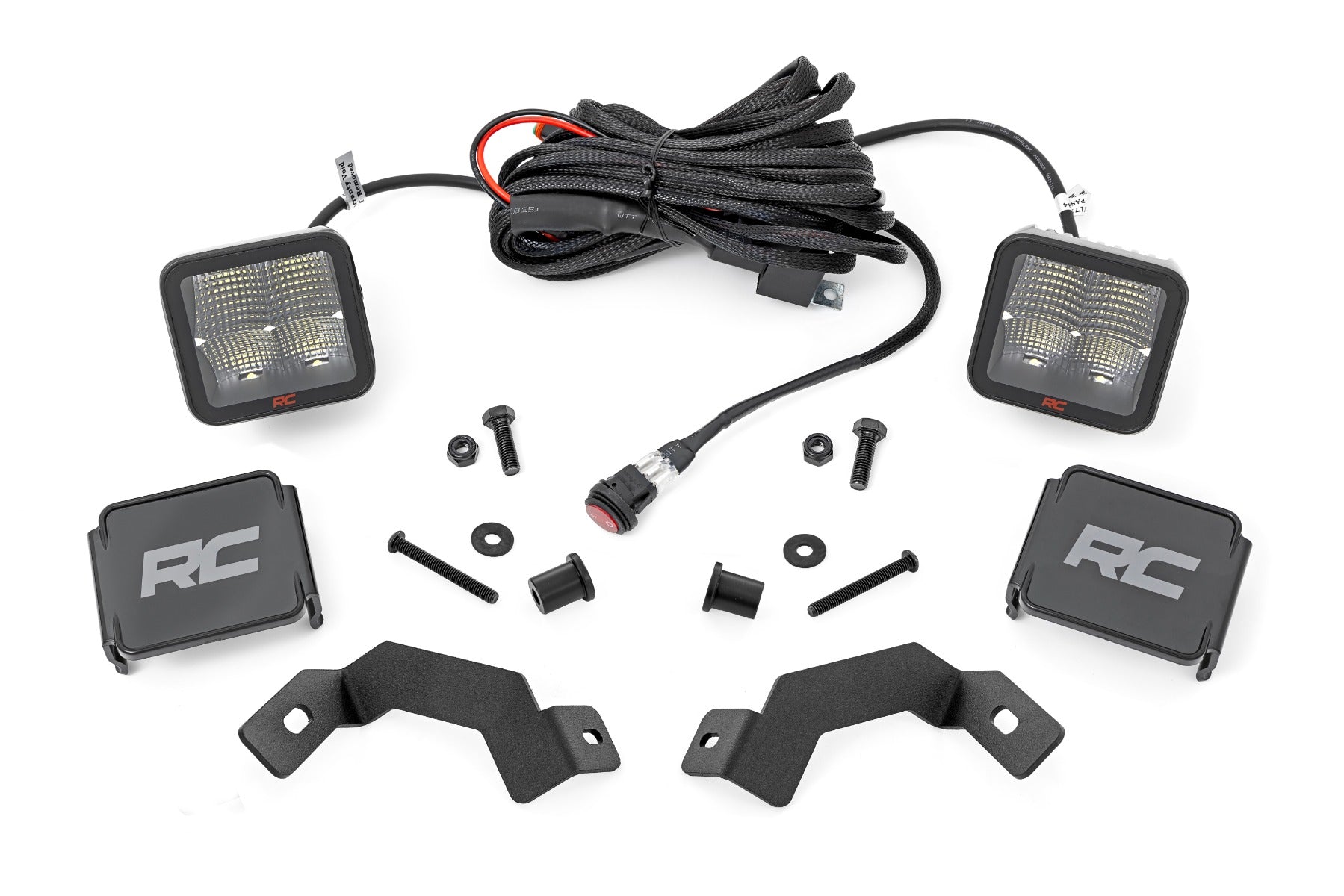LED Light Kit Ditch Mount 2 Inch Spectrum Pair Spot Toyota Land Cruiser (24-26) Rough Country