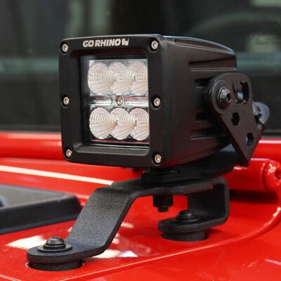 XE Windshield Cowl Light Mount Textured Black 2018-2026 Jeep Wrangler JL 2020-2025 Jeep Gladiator Go Rhino