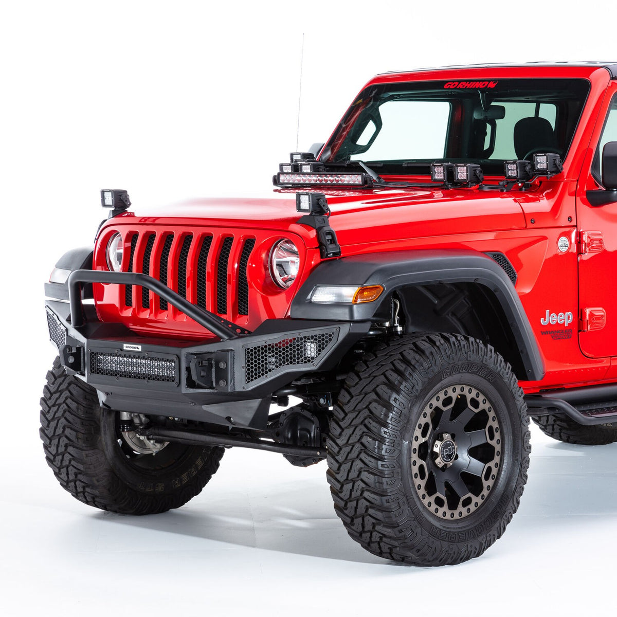 XE Hood Latch Light Mount Textured Black 2018-2026 Jeep Wrangler JL 2020-2025 Jeep Gladiator Go Rhino