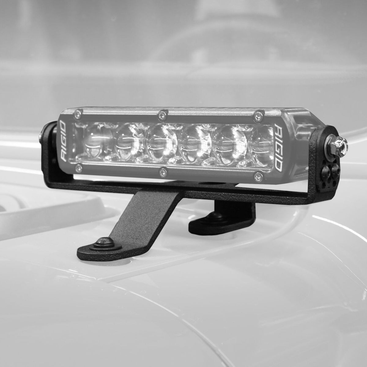 XE Windshield Cowl Light Mount Textured Black For Six Inch Single Row LED Bar 2018-2026 Jeep Wrangler JL 2020-2025 Jeep Gladiator Go Rhino