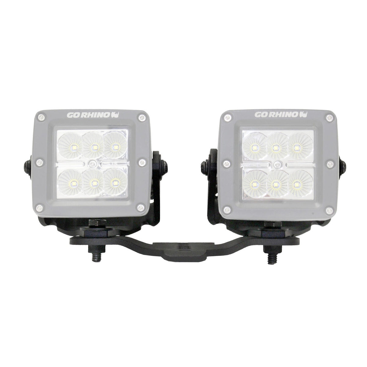 XE Hood Hinge Light Mount for Two 3 Inch X 3 Inch Standard Cube LED's Textured Black 2018-2026 Jeep Wrangler JL 2020-2025 Jeep Gladiator Go Rhino