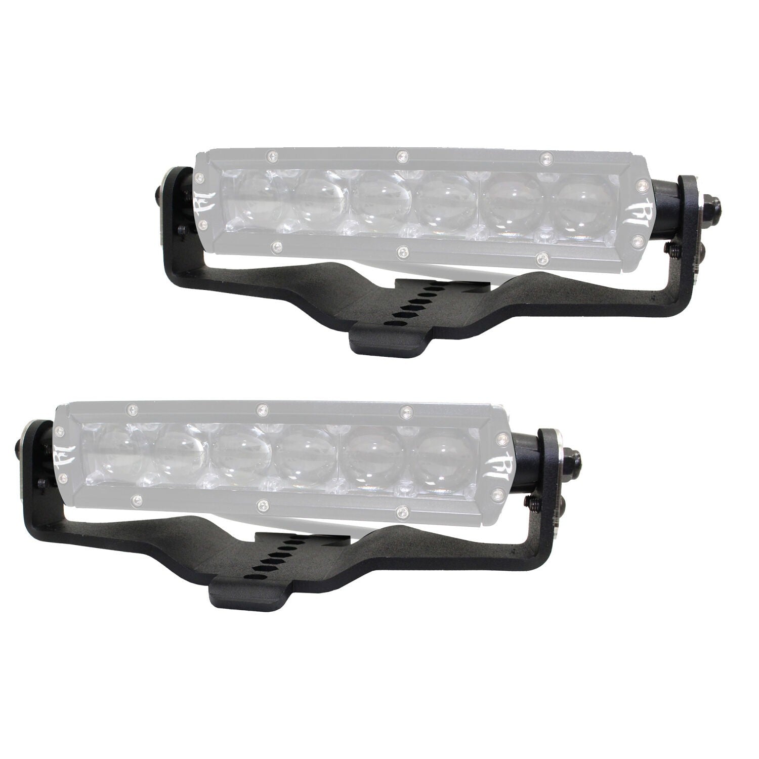 XE Hood Hinge Light Mount for Two 6 Inch Single Row LED Bars Textured Black 2018-2026 Jeep Wrangler JL 2020-2025 Jeep Gladiator Go Rhino
