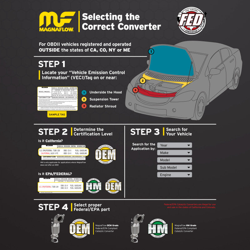 MagnaFlow Direct Fit Catalytic Converter 2009-2010 F-150 4.6 L Underbody